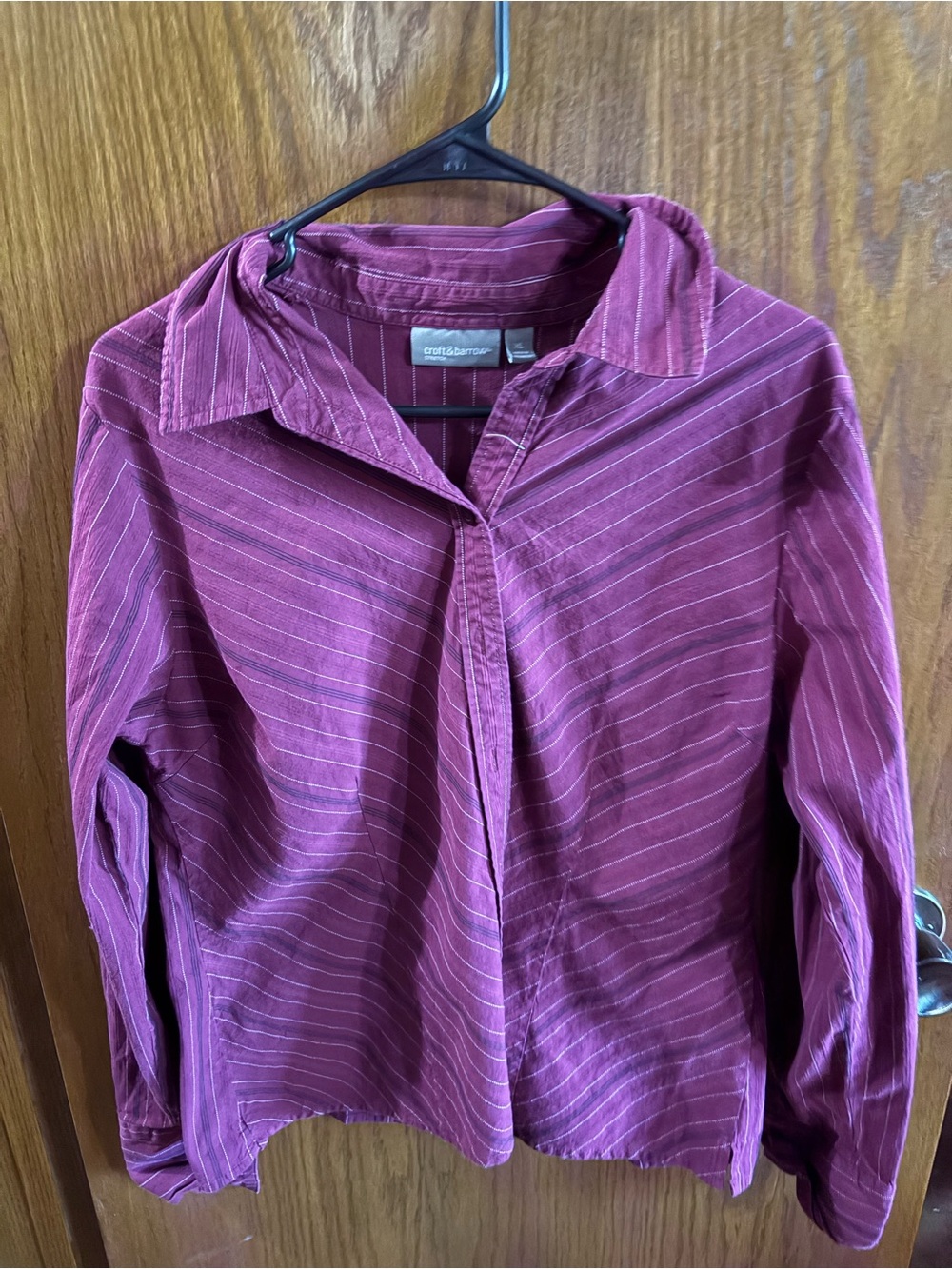 croft & barrow Plum Stripe Button-Down Shirt